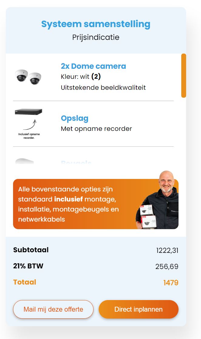 Offerte op maat, stap 02 van onze installatie